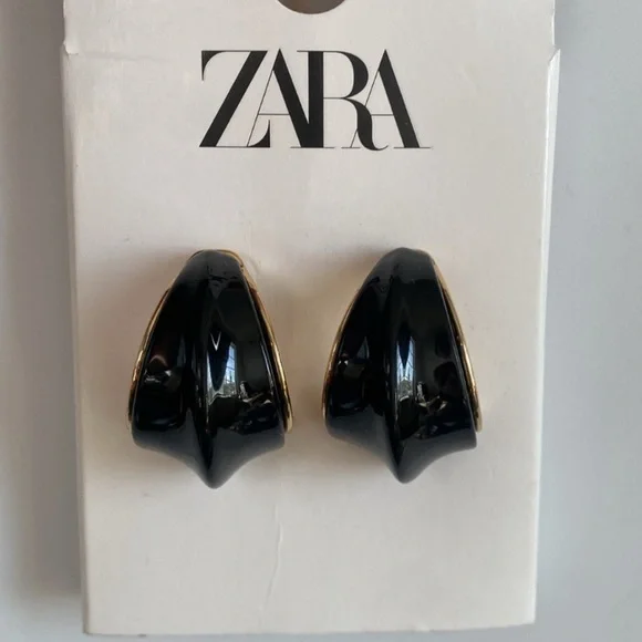 NWT Zara Resin Hoop Earrings - Picture 4 of 12